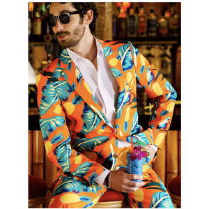 Shinesty Cruise Ship Casanova Tropical Hawaiian  Blazer and Tie - NEW